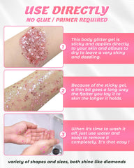 SUMEITANG chunky glitter used over nails adding dimensional sparkle