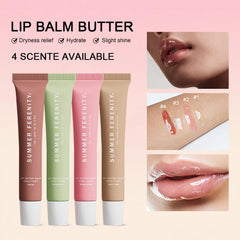 Summer Ferenity applied on model lips in daylight delivering sheer tint and natural shine