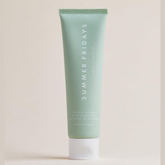 Summer Fridays on bathroom vanity in lifestyle scene conveying everyday skincare ease