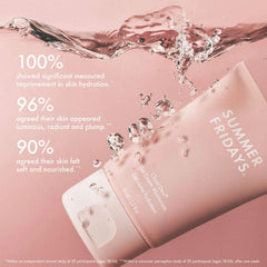 Summer Fridays cream on hand demonstrating lightweight spreadability and instant moisturization