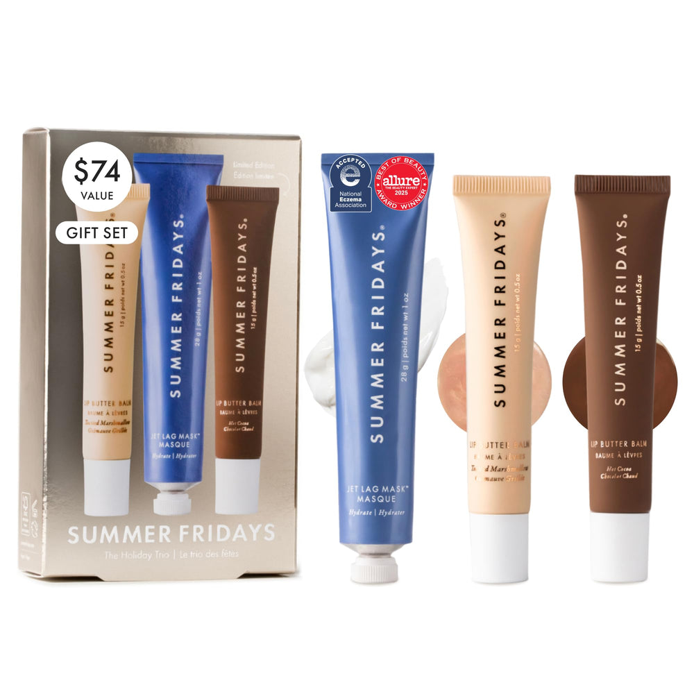 Summer Fridays front packaging showing trio and travel convenience