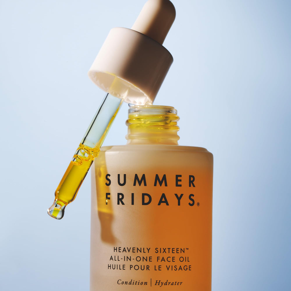 Summer Fridays ingredient collage with oils like hemp and meadowfoam delivering nourishment