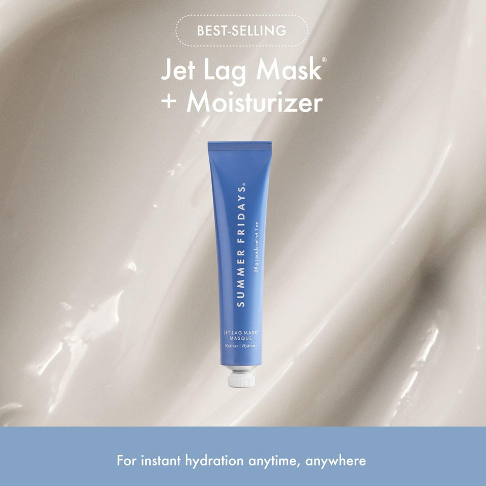 Summer Fridays Jet Lag Mask jar close-up highlighting hydration boost