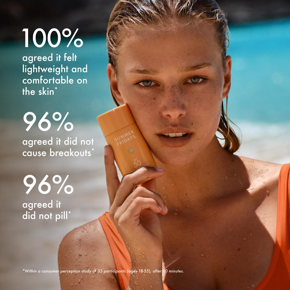 Summer Fridays applying ShadeDrops to face before makeup for smooth layering benefit