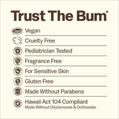 Sun Bum 3 oz tube next to passport showing travel-friendly size benefit