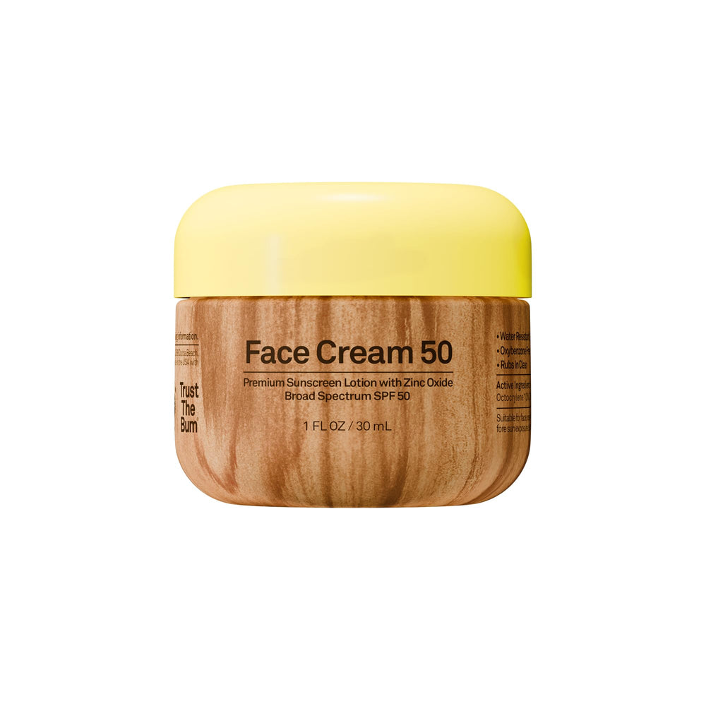 Sun Bum front tube showing SPF 50 label and travel size benefit
