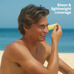 Sun Bum face stick texture stroke on skin showing smooth, no-mess finish