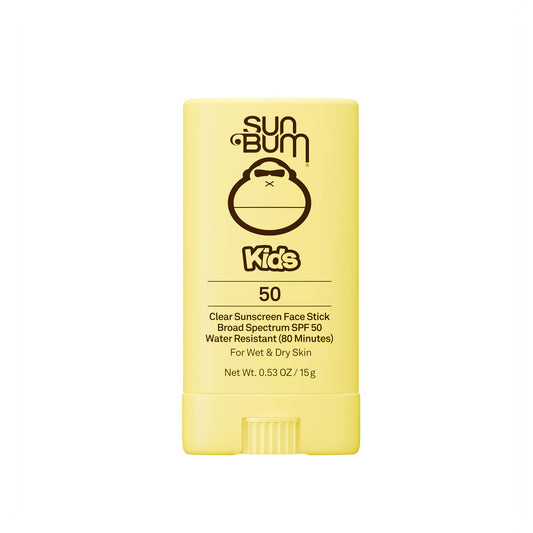 Sun Bum kids face stick front package showing compact travel size and SPF 50 protection