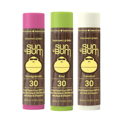 Sun Bum lip balm in hand for scale and easy pocket-ready portability