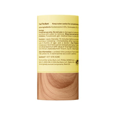 Sun Bum stick label and ingredients highlighting reef-safe and antioxidant benefit