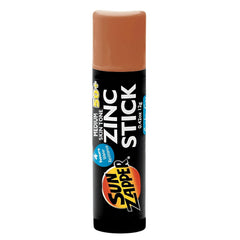 Sun Zapper stick front packaging showing SPF 50+ and medium tint benefit