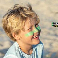 Sun Zapper stick open to show solid zinc texture and easy glide