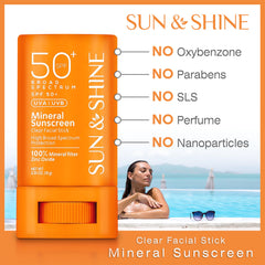 SUN&SHINE ingredients label listing mineral and botanical benefits