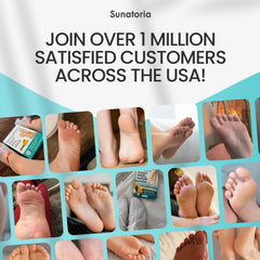 SUNATORIA lifestyle shot in bathroom spa setting promoting home foot care