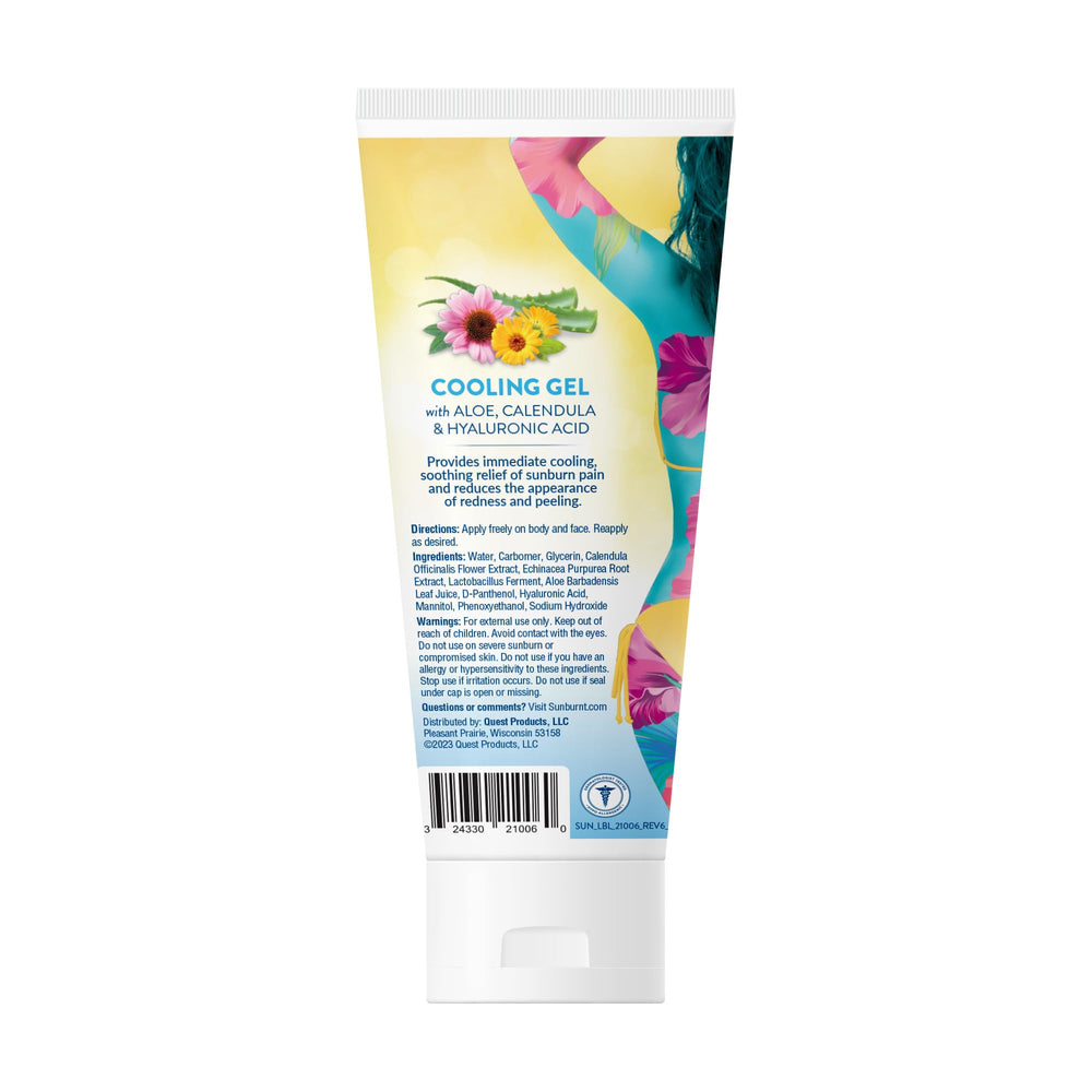Sunburnt being spread on arm demonstrating soothing relief for sunburned skin