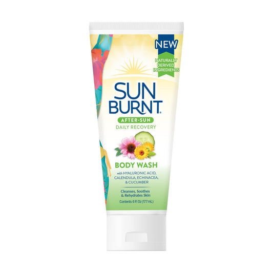 Sunburnt front packaging 6 oz bottle showing product and cooling benefit