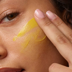 Sunday Riley before and after skin shot indicating brighter, smoother-looking complexion
