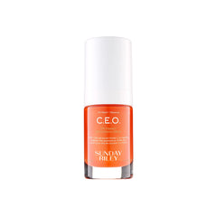 Sunday Riley bottle front view showing brightening serum benefits
