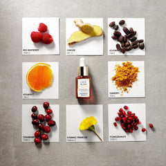 Sunday Riley bottle on vanity styled in bathroom conveying everyday skincare luxury