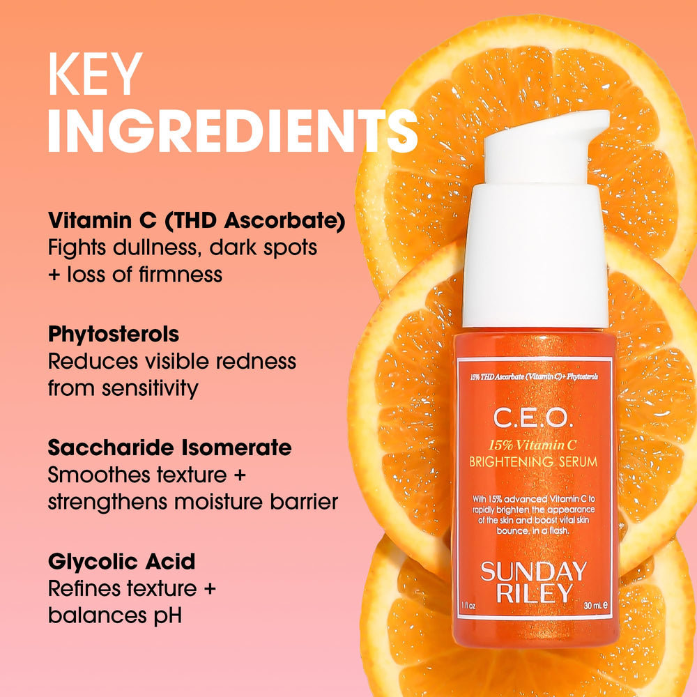 Sunday Riley serum dispensed in palm illustrating lightweight application benefit