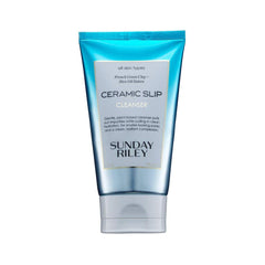 Sunday Riley bottle front view showing Ceramic Slip cleanser benefits
