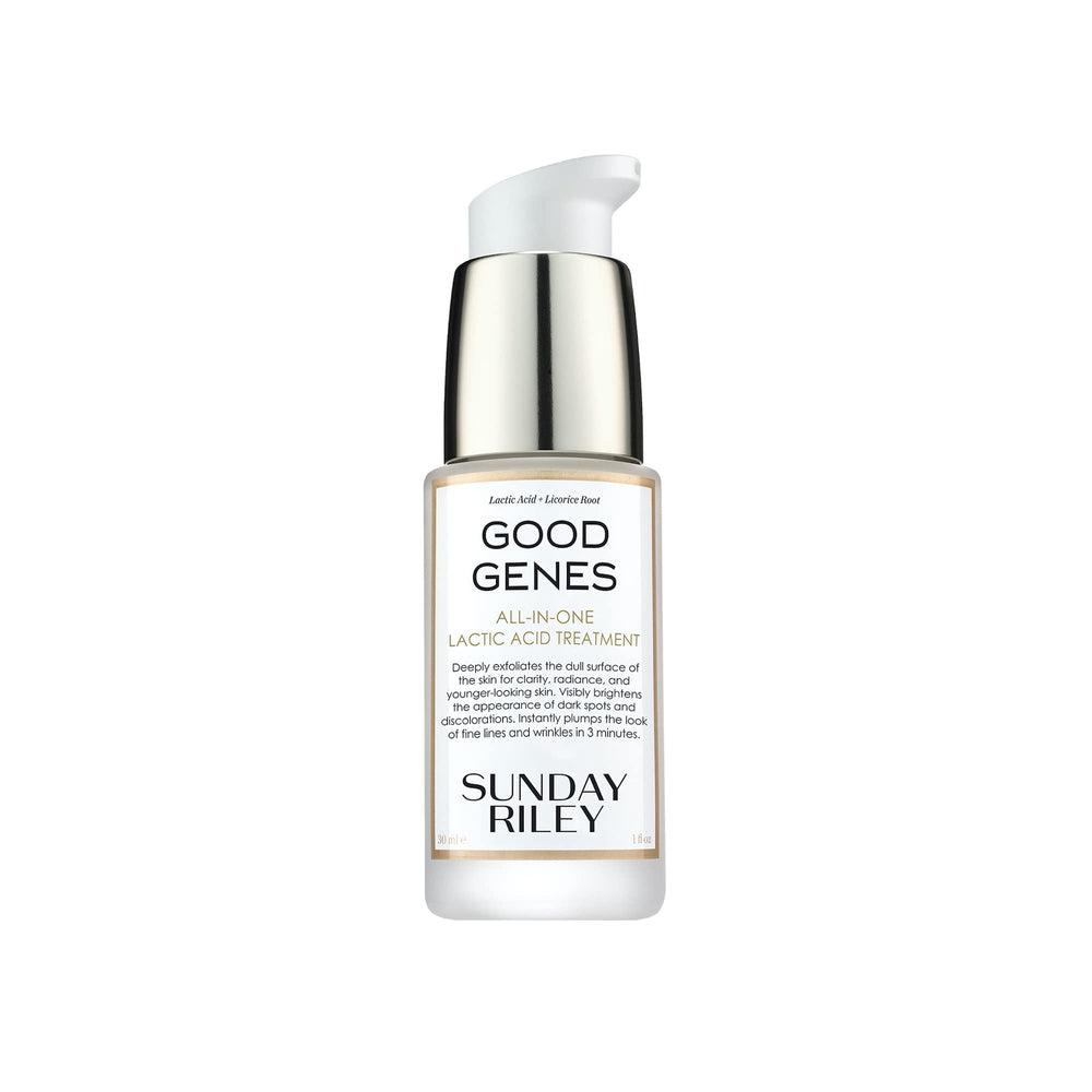 Sunday Riley Good Genes front packaging showing bottle benefit of brightening