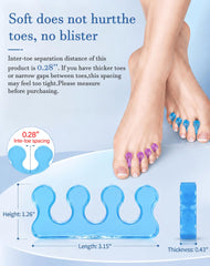 SUNFATT toe separators in use during pedicure showing cleaner polish results