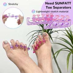 SUNFATT toe separators in use during a pedicure for precise polish