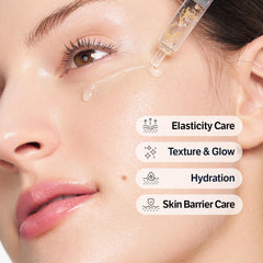 SUNGBOON EDITOR closeup of gold‑infused silk texture highlighting melt‑in finish
