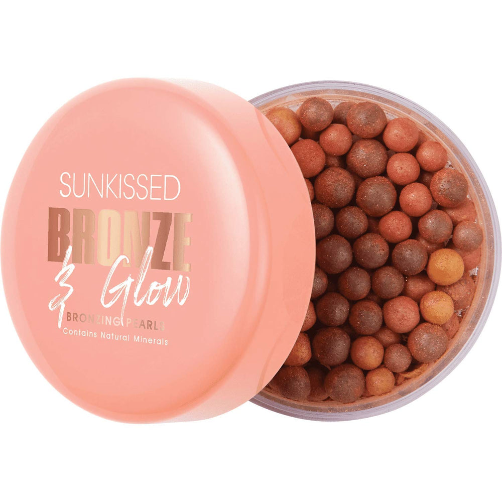 SUN KISSED bronzing pearls jar front view showing product and radiant finish