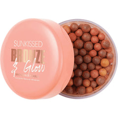 SUN KISSED bronzing pearls jar front view showing product and radiant finish