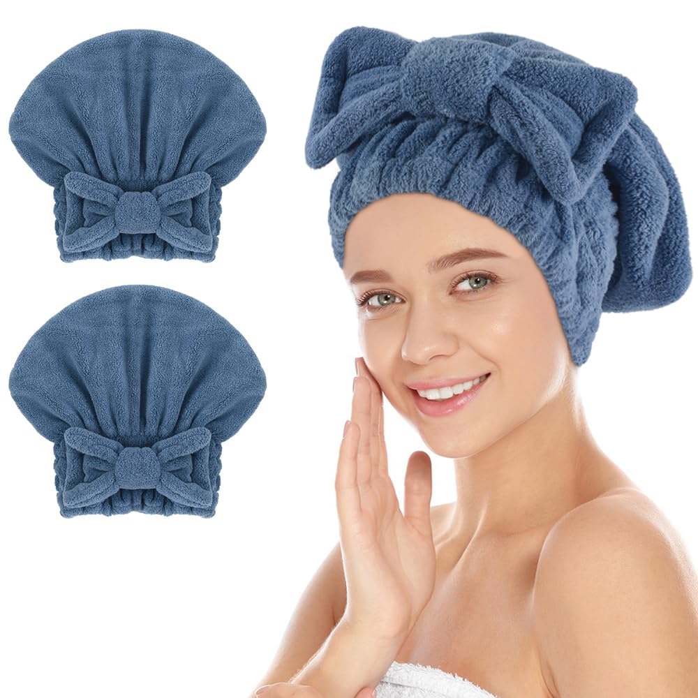 SUNLAND front packaging showing two dark blue hair drying caps and benefits