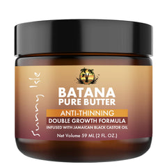 Sunny Isle jar front view showing clean packaging and pure butter benefits