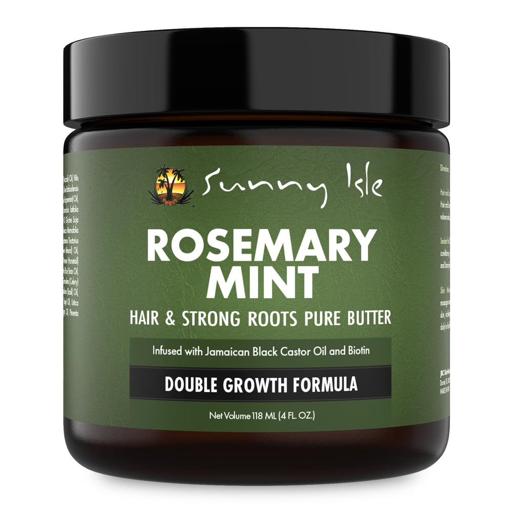 Sunny Isle jar front label showing rosemary mint for fresh scent and clear product identity