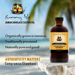 Sunny Isle 8oz bottle next to common items for size comparison
