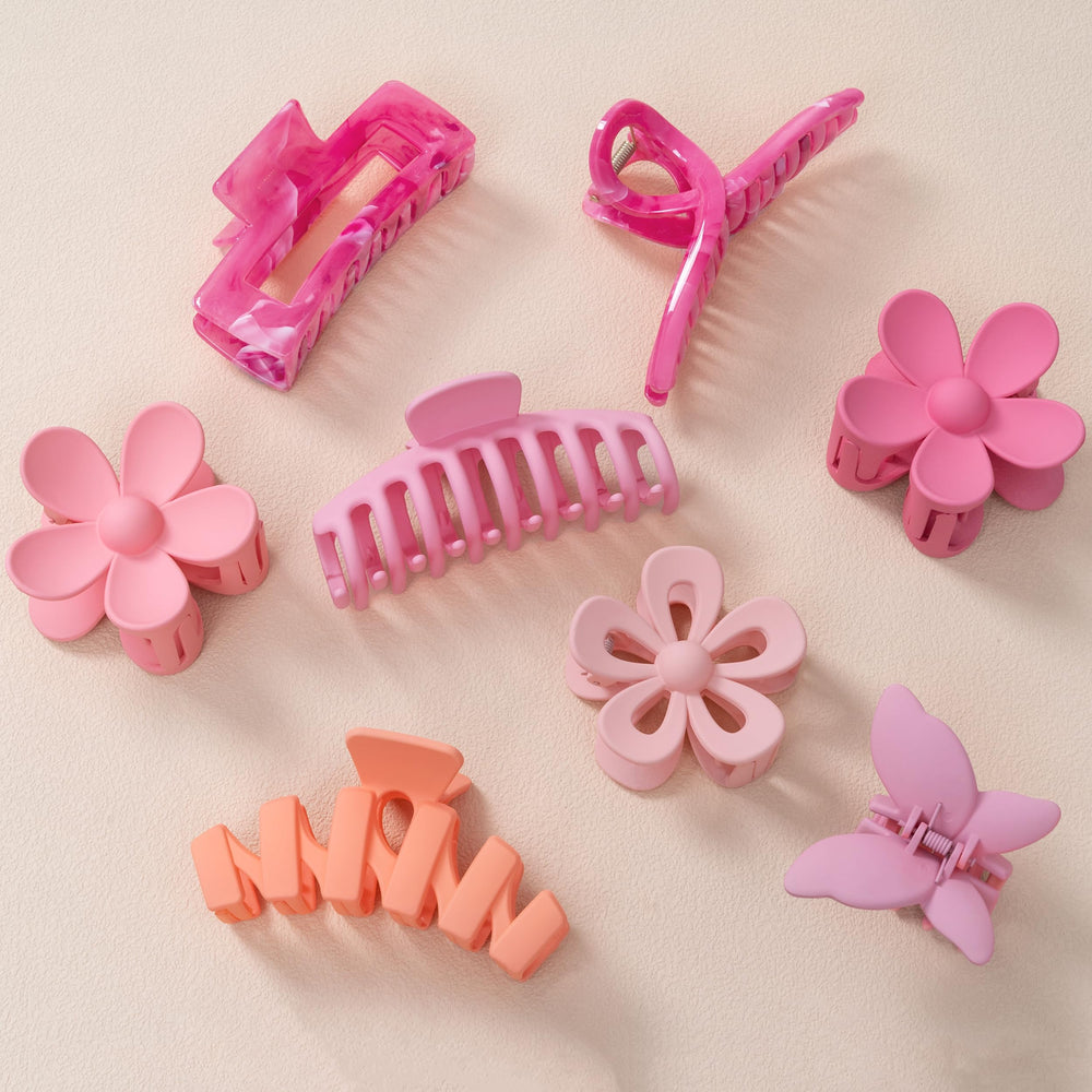 Sunolga front package view showing eight flower clips and neutral tones for versatile styling