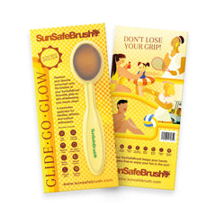 SunSafeBrush applying sunscreen to face demonstration for faster reapplication