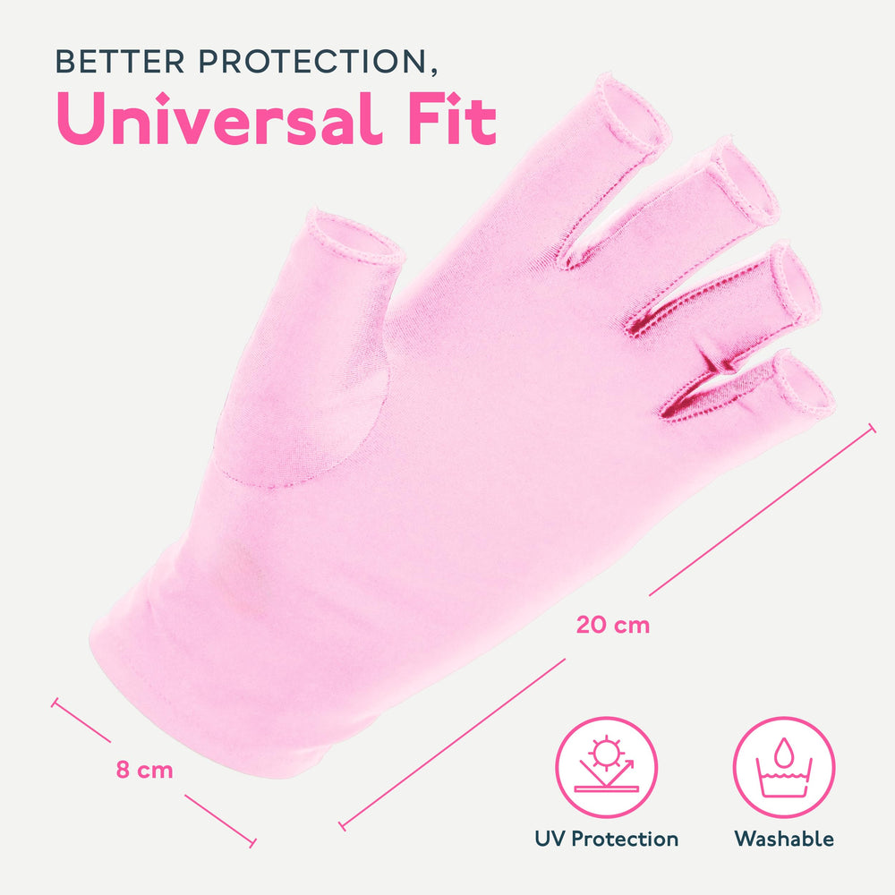 SUNUV gloves worn by nail technician showing fingertip freedom and precise work