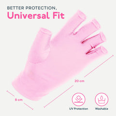 SUNUV gloves worn by nail technician showing fingertip freedom and precise work