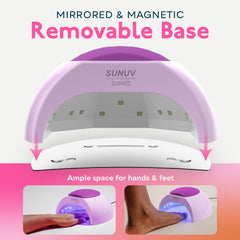 SUNUV SUN2C pedicure setup showing roomy interior for toes benefit