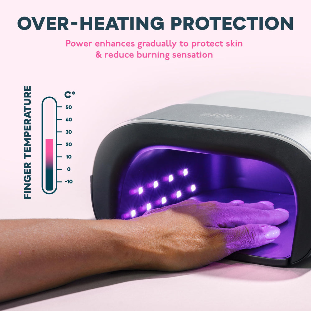 SUNUV SUN3 side profile illustrating compact shape and portability for salon or travel