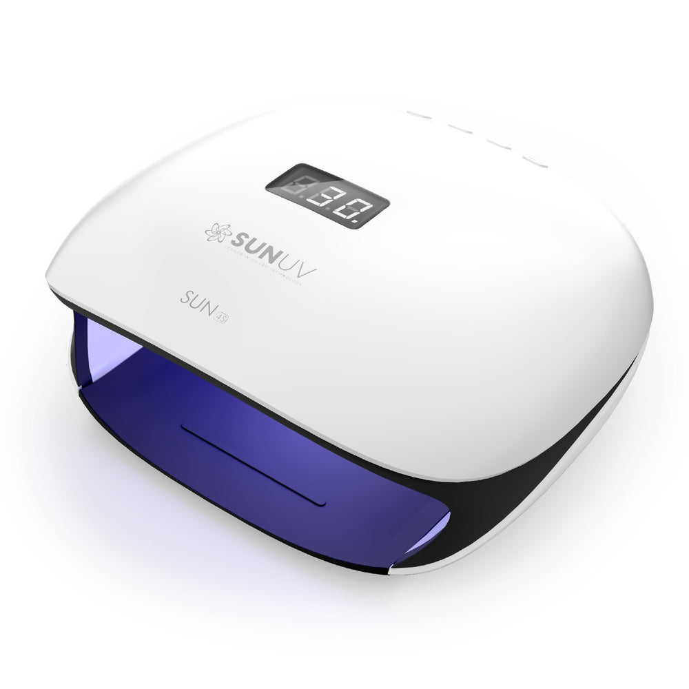 SUNUV front view showing lamp opening and polished nails benefit quick curing
