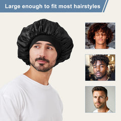 Supaze bonnet beside hand to show large 13.8-inch diameter for bulky styles