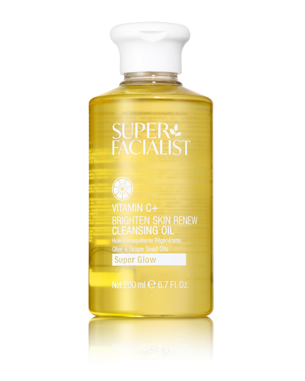 Super Facialist front bottle showing label and vitamin C branding benefits