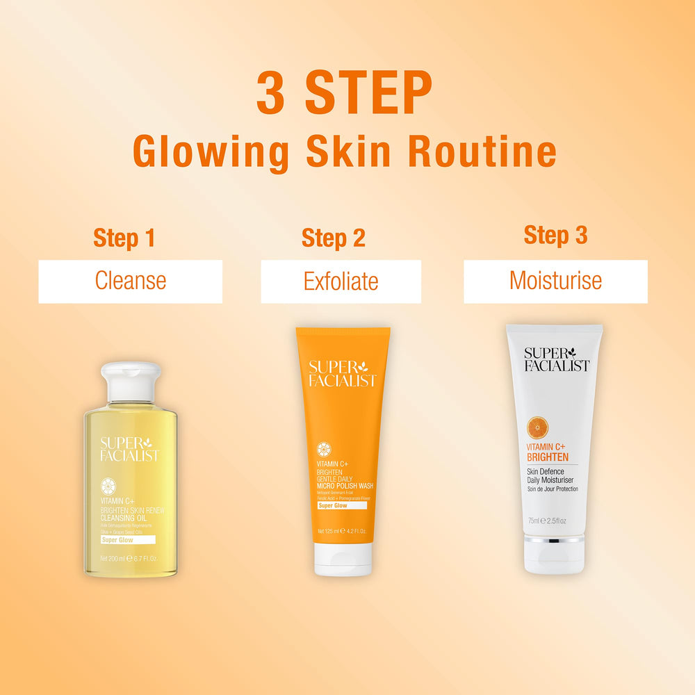 Super Facialist bottle on bathroom shelf showing routine-ready convenience benefit