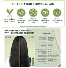 Supernature in-shower use action demonstrating easy rinsing