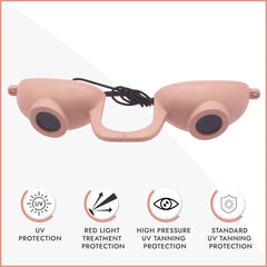Super Sunnies closeup of taller nose bridge highlighting reduced eye-area exposure and secure fit