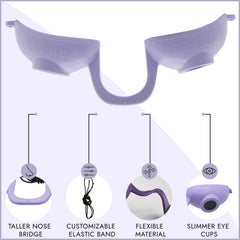 Super Sunnies close-up of slim eye cups showing minimized tan-line design