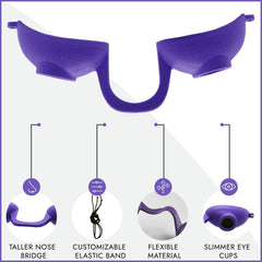 Super Sunnies slim eye cup profile reducing visible tan lines and comfortable wear