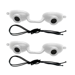 Super Sunnies front view white goggles showing full eye coverage and comfort